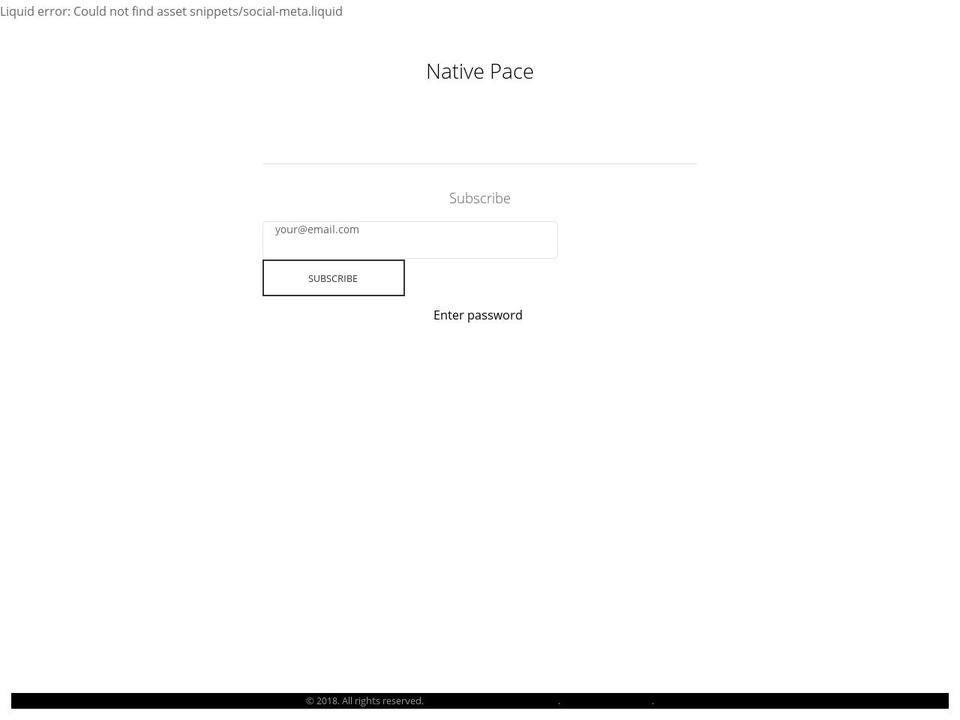 nativepace.com — Shopify storefront screenshot