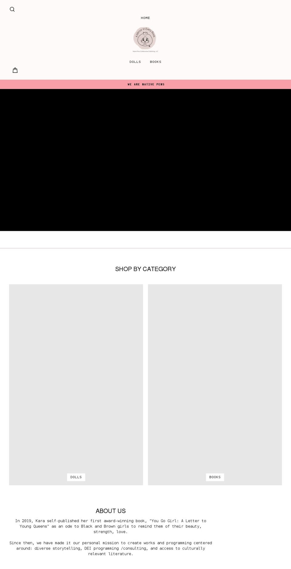 nativepenscreativecollaborativepublishing.com shopify website screenshot