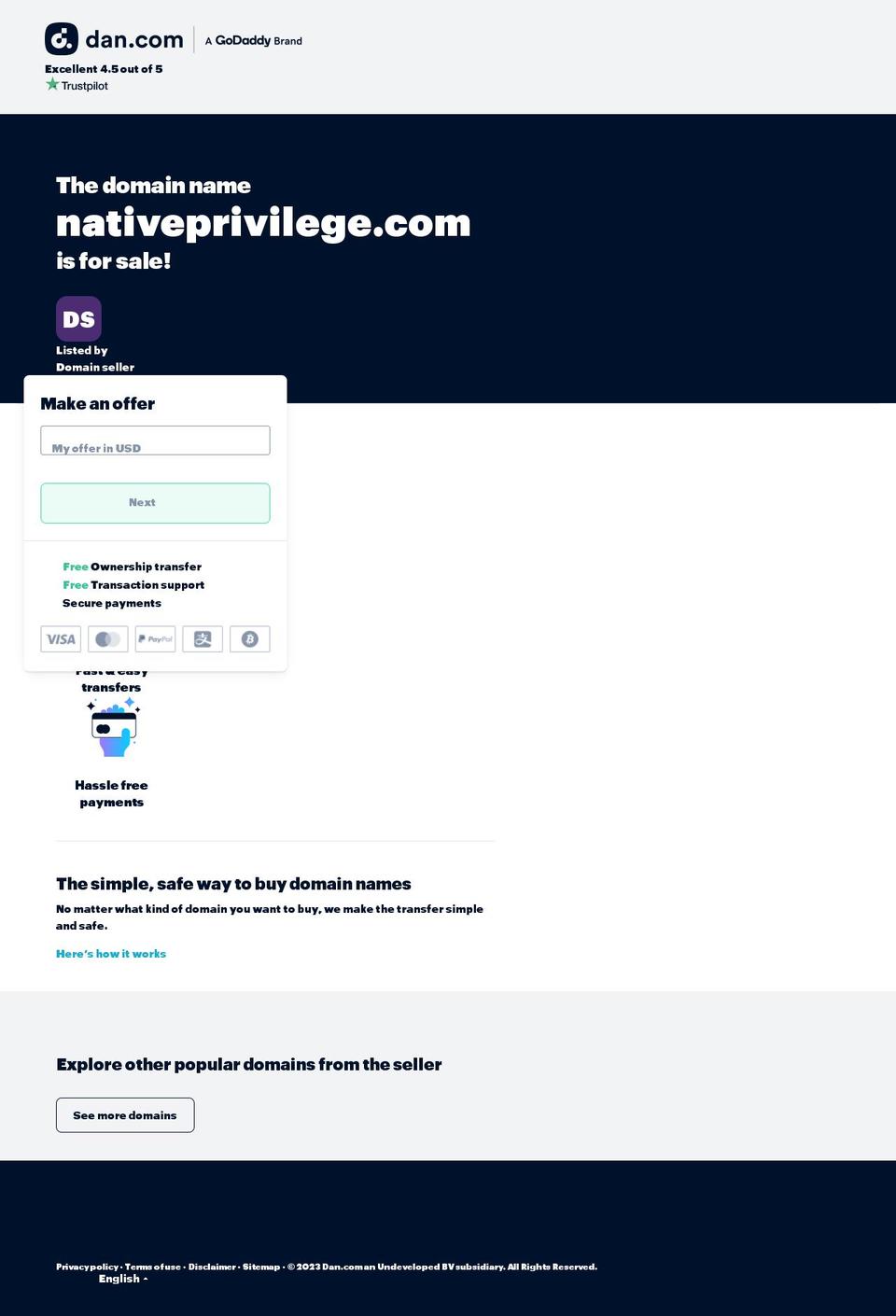 nativeprivilege.com — Shopify storefront screenshot