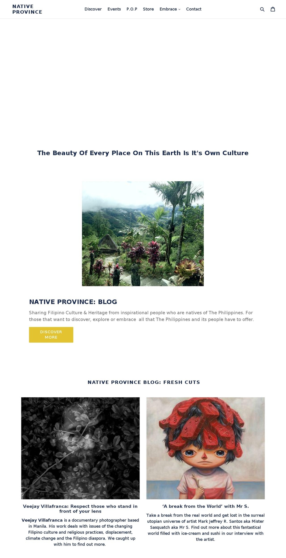 nativeprovince.com shopify website screenshot