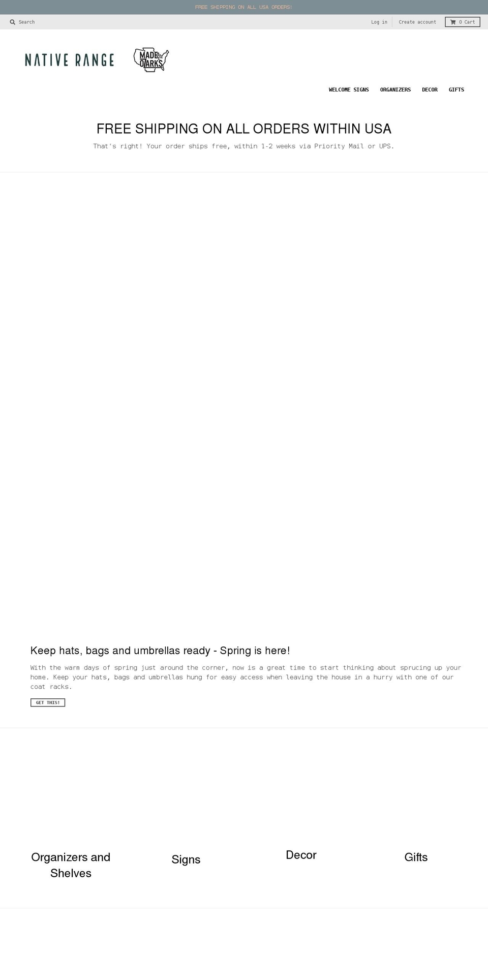 nativerange.com shopify website screenshot