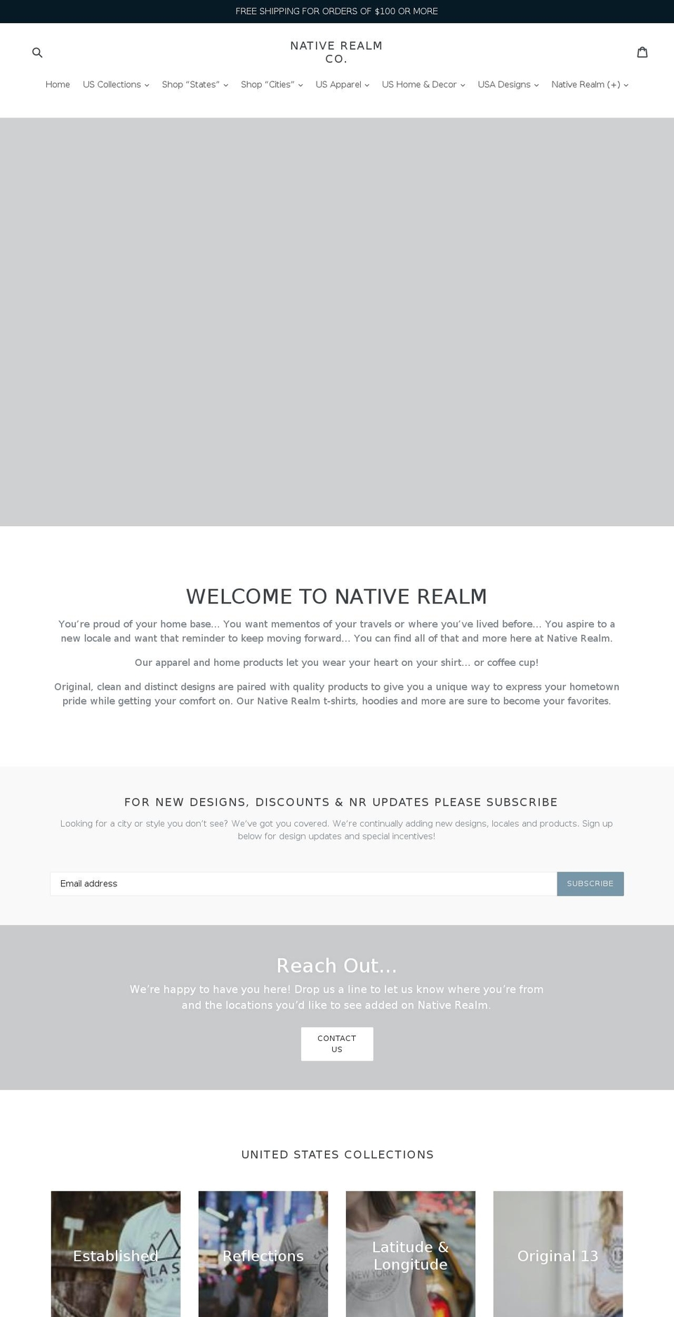 nativerealm.net shopify website screenshot