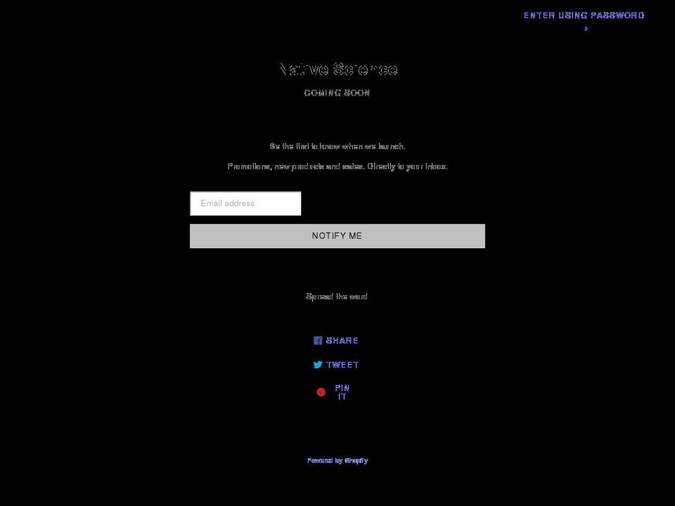 nativescience.com shopify website screenshot