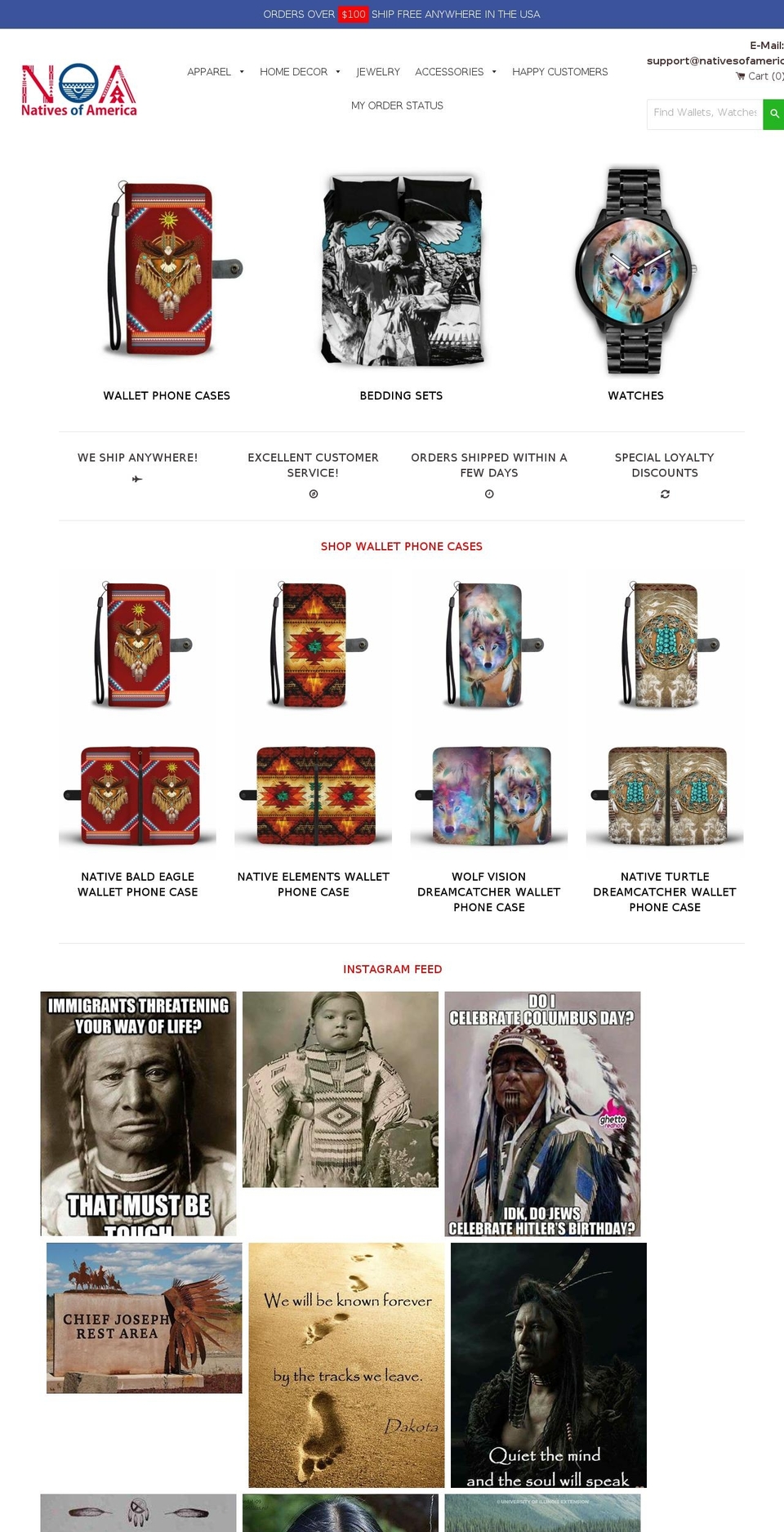 nativesofamerica.com shopify website screenshot