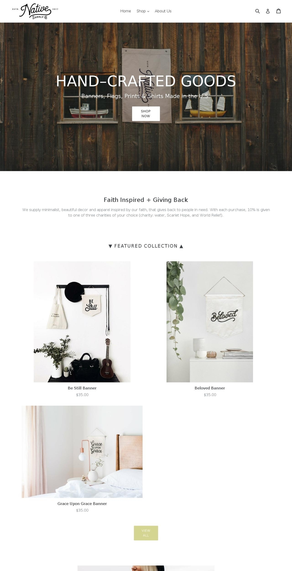 nativesupplyco.org shopify website screenshot