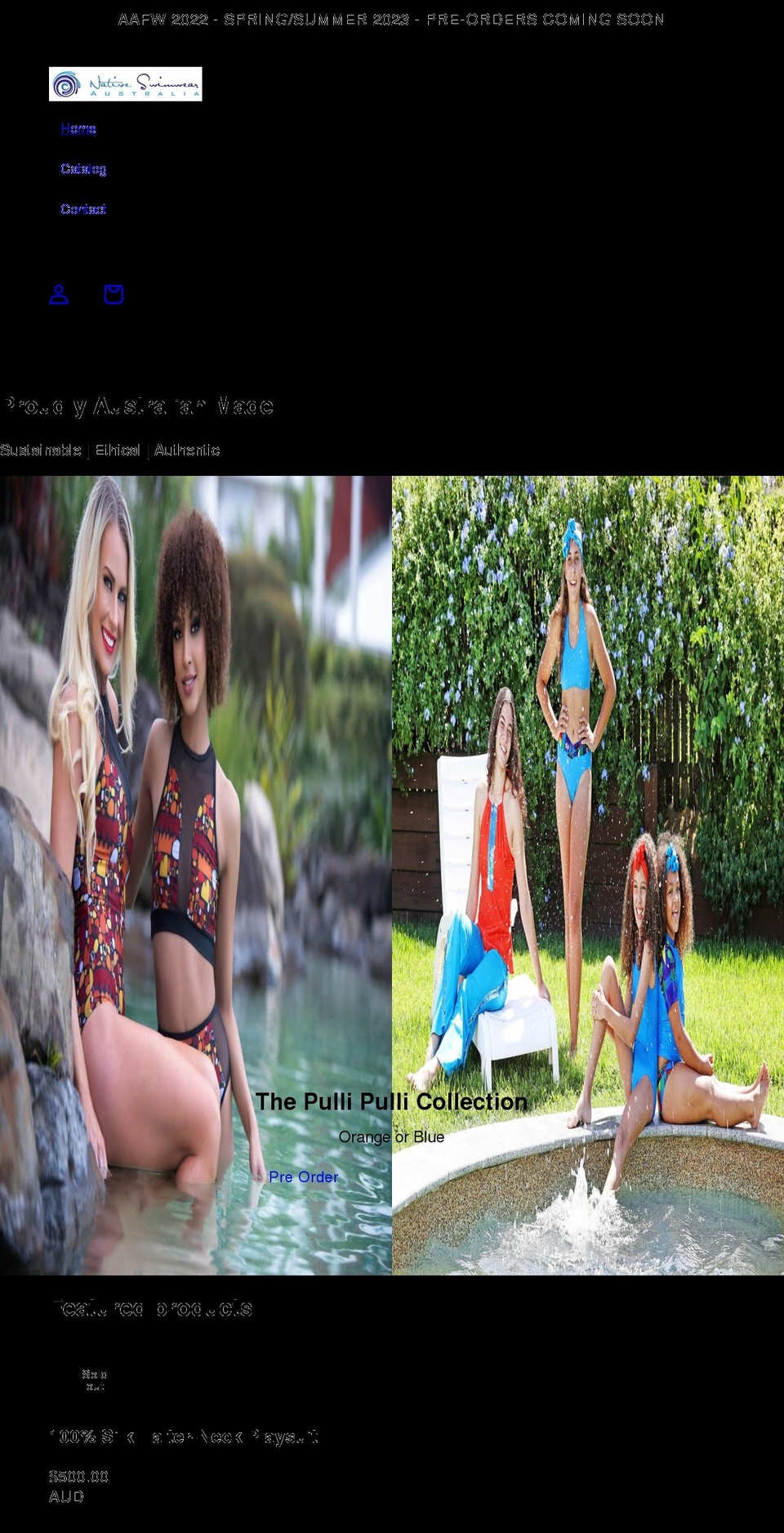 nativeswimwearaustralia.com.au shopify website screenshot