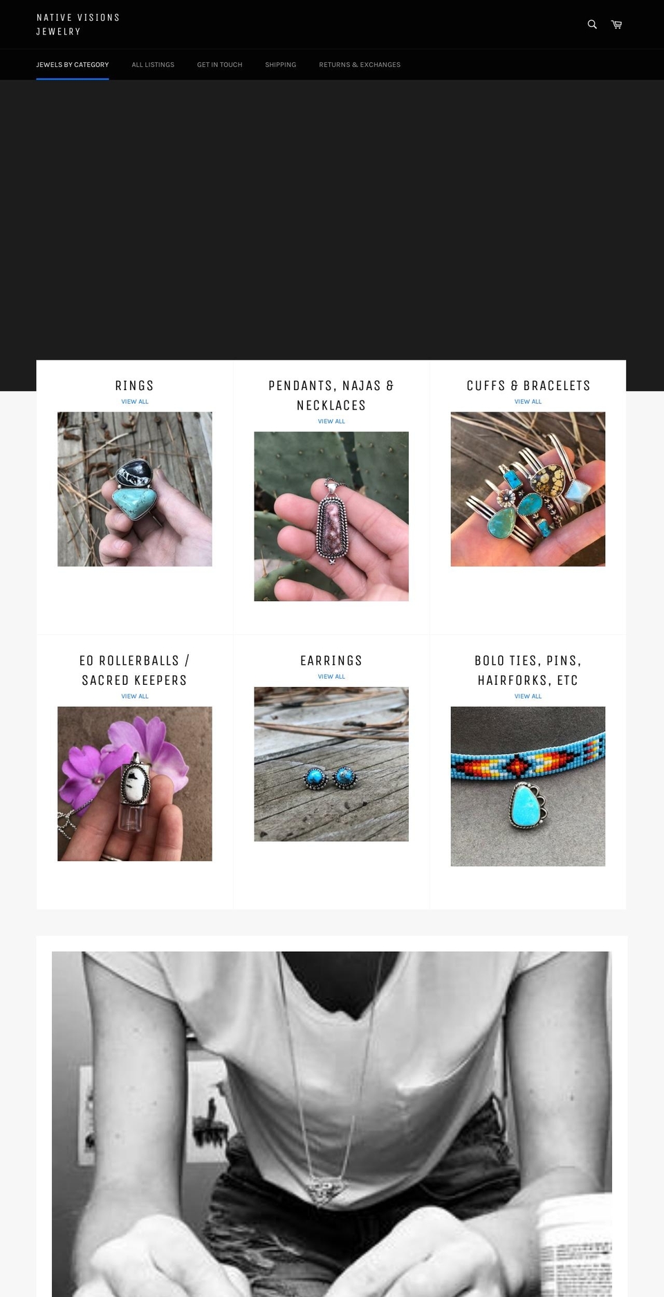 nativevisionsjewelry.com — Shopify storefront screenshot