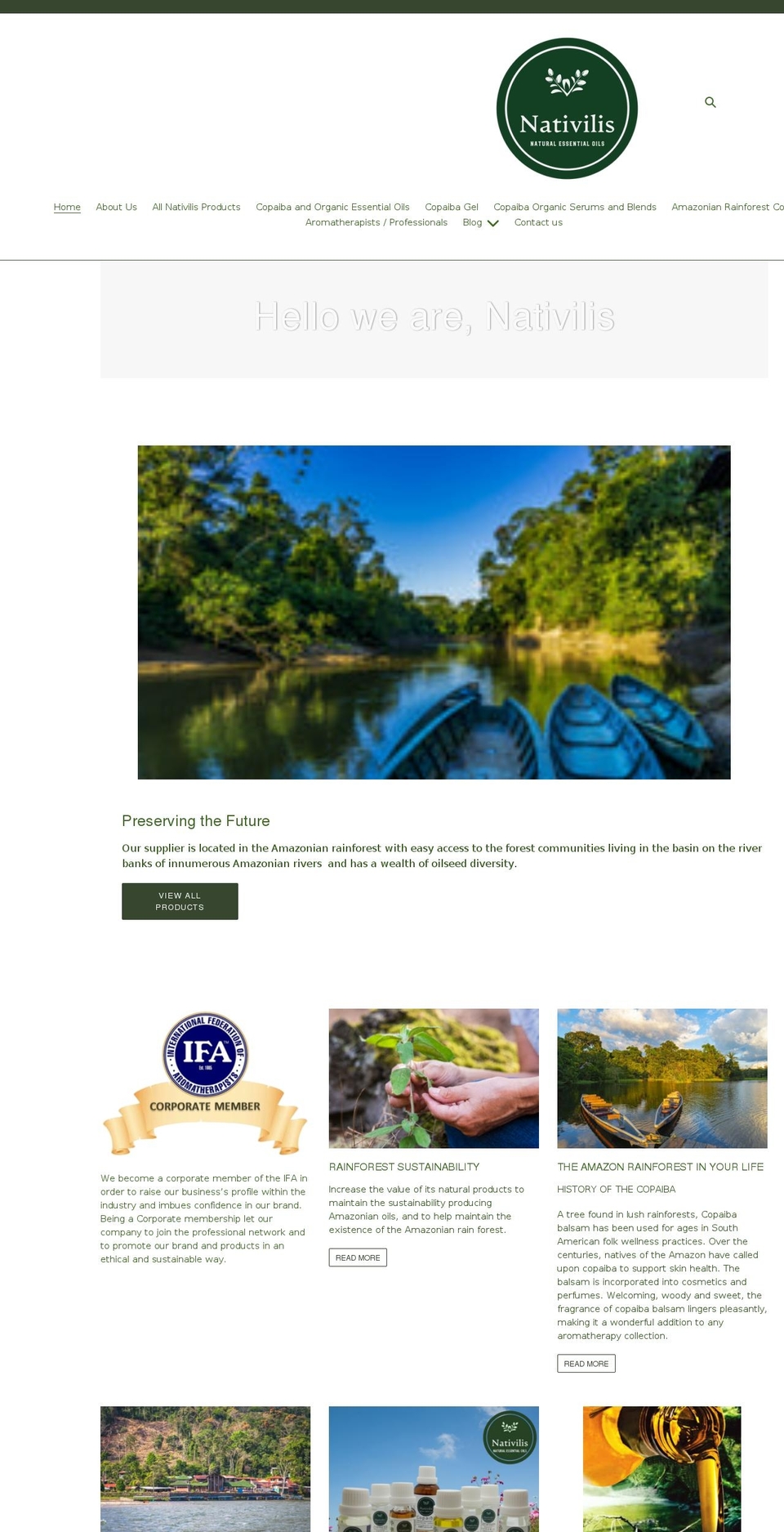 nativilis.co.uk shopify website screenshot