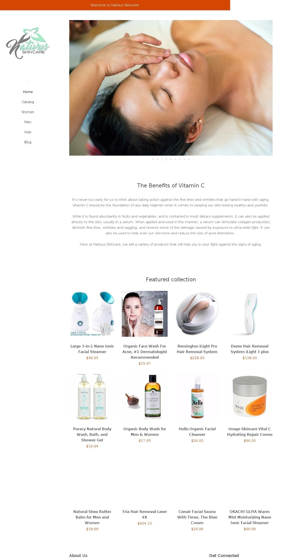 nativusskincare.com — Shopify storefront screenshot