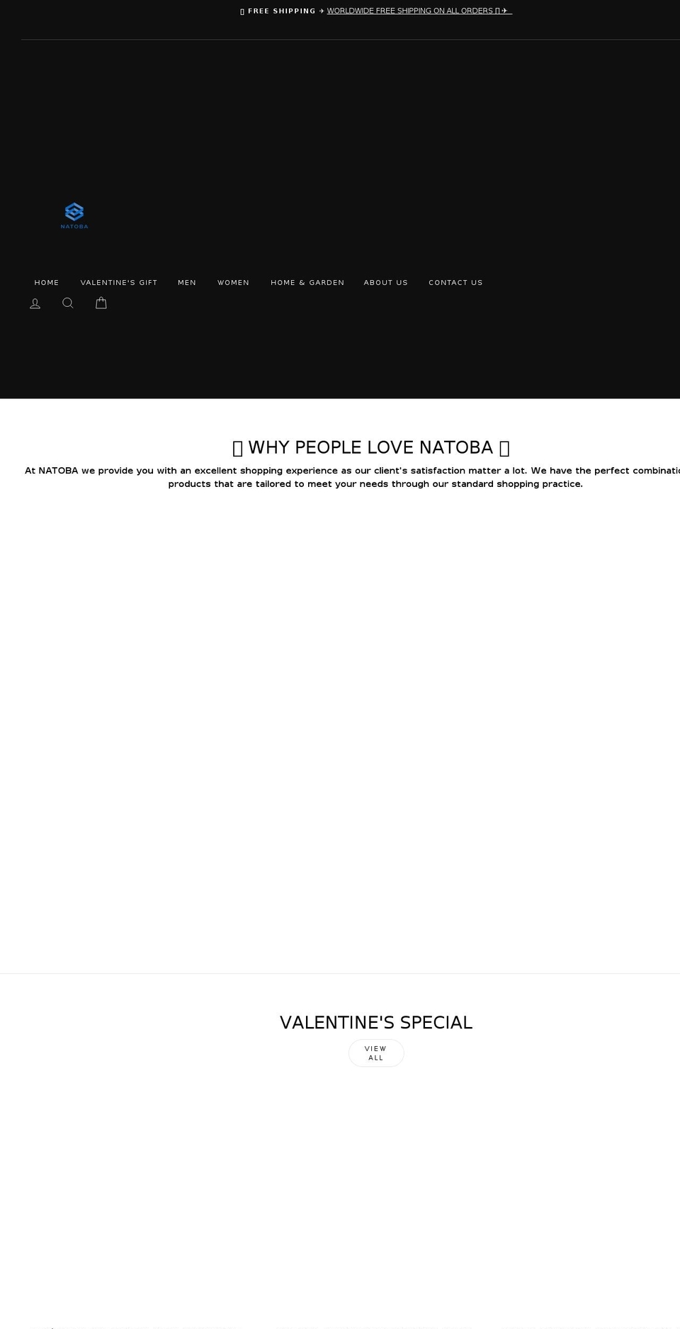 natoba.com shopify website screenshot