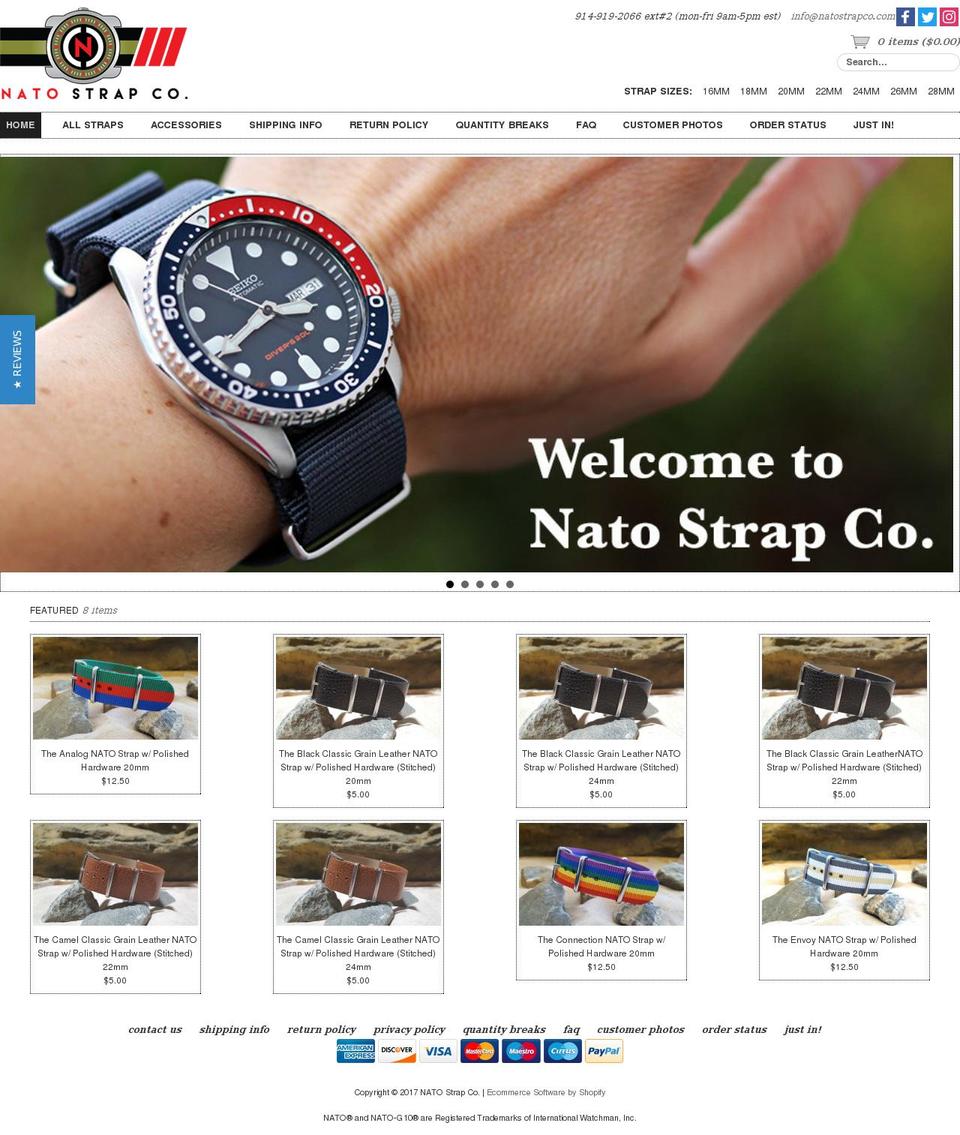 natostrapsco.com shopify website screenshot