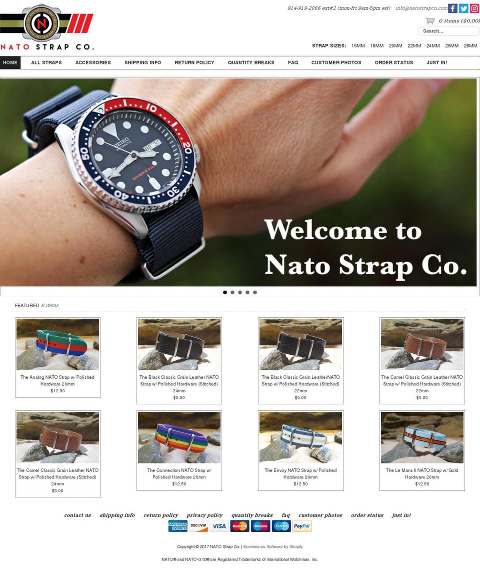 natowatchbandco.com shopify website screenshot