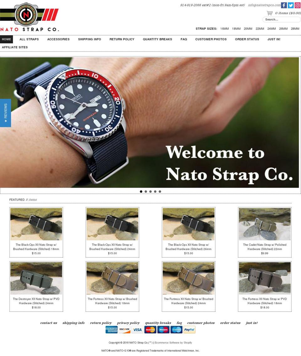 natowatchstrapco.com — Shopify storefront screenshot
