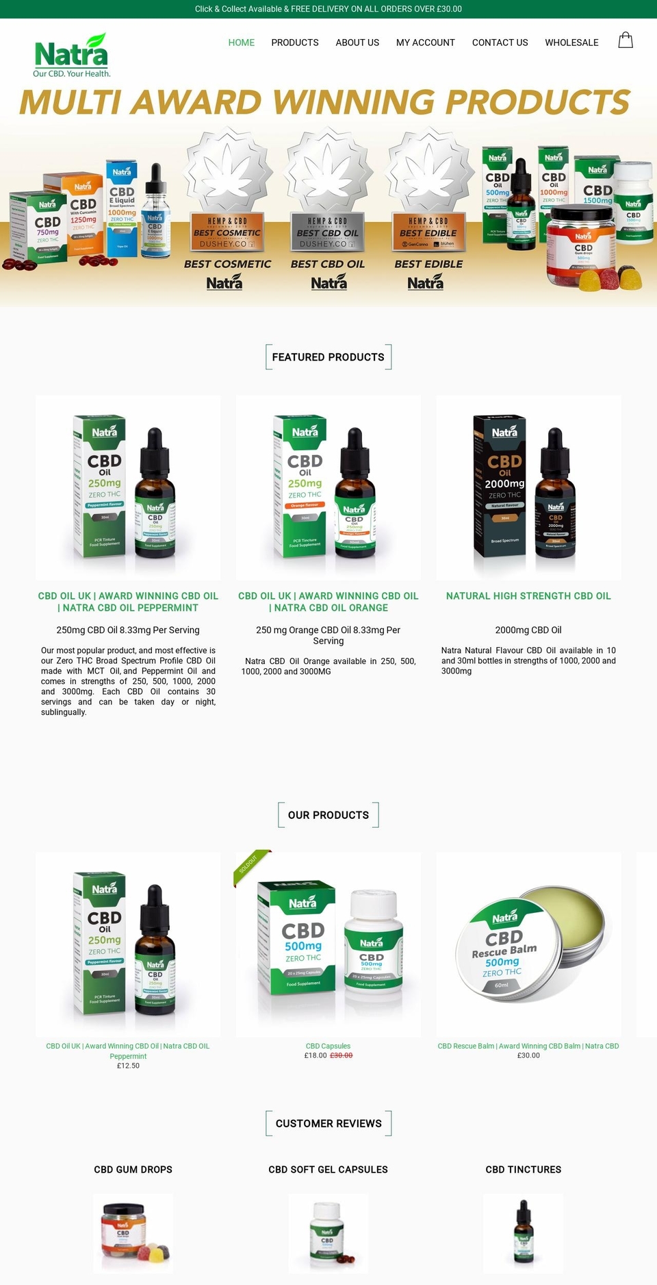 natra.co.uk shopify website screenshot