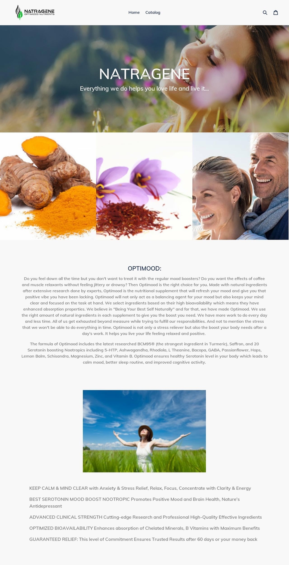 natragene.com shopify website screenshot