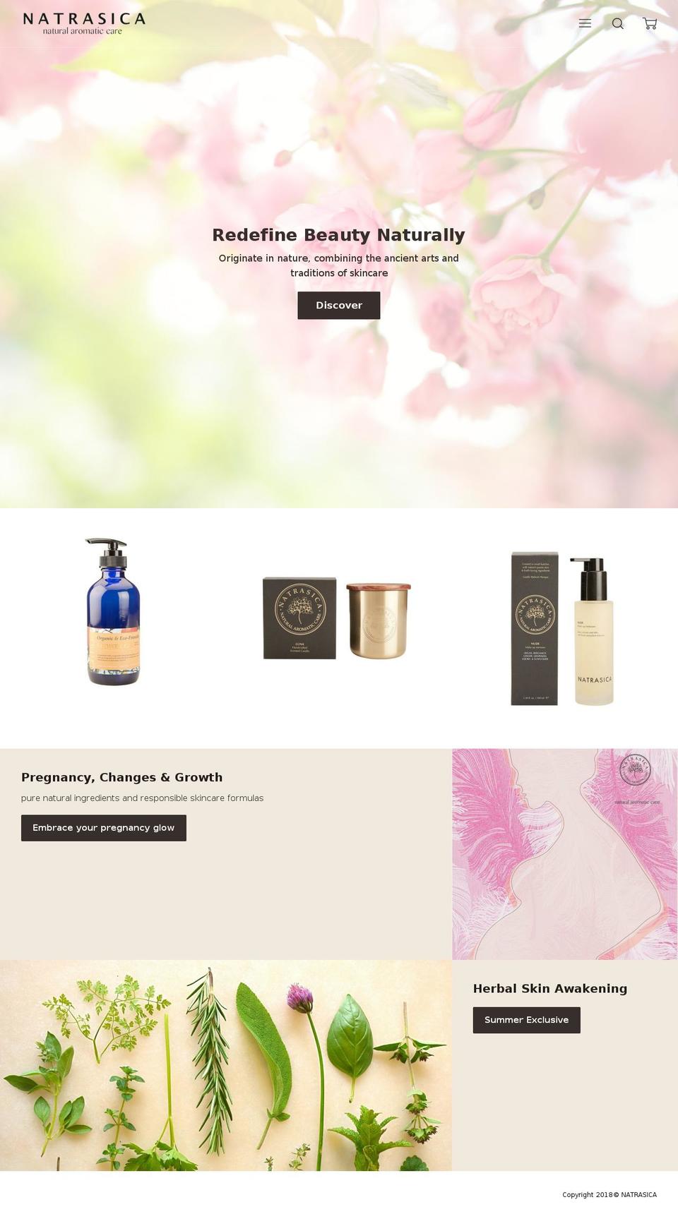 natrasica.com shopify website screenshot