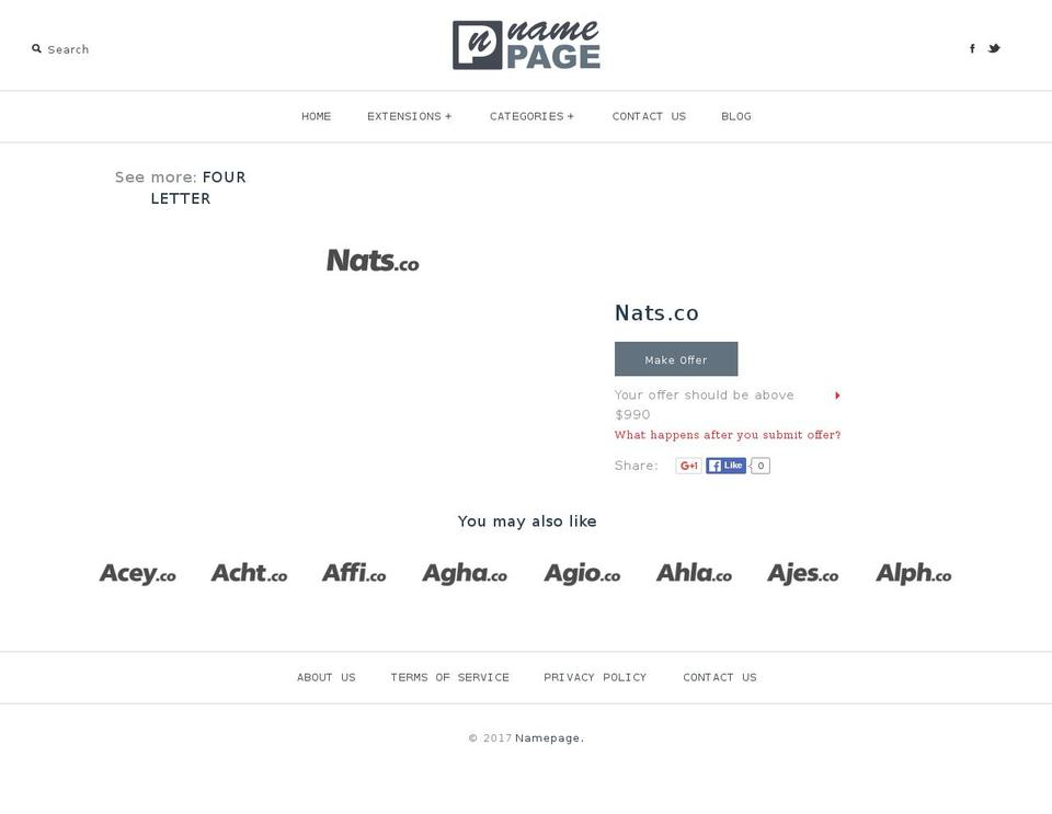 nats.co shopify website screenshot