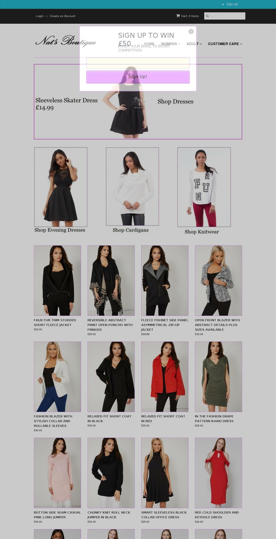natsboutique.com shopify website screenshot