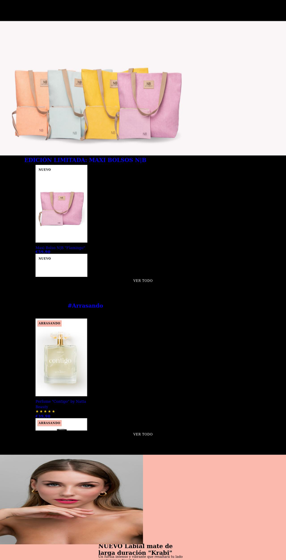 nattabeauty.es shopify website screenshot