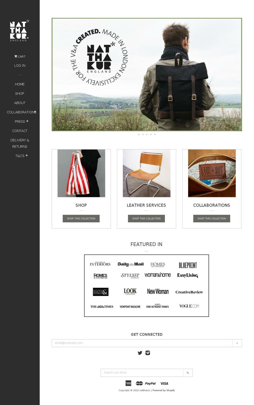 natthakur.com shopify website screenshot