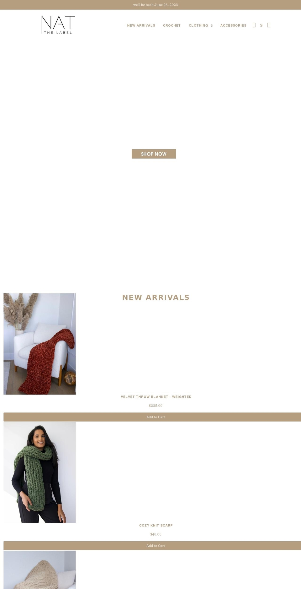 natthelabel.com shopify website screenshot