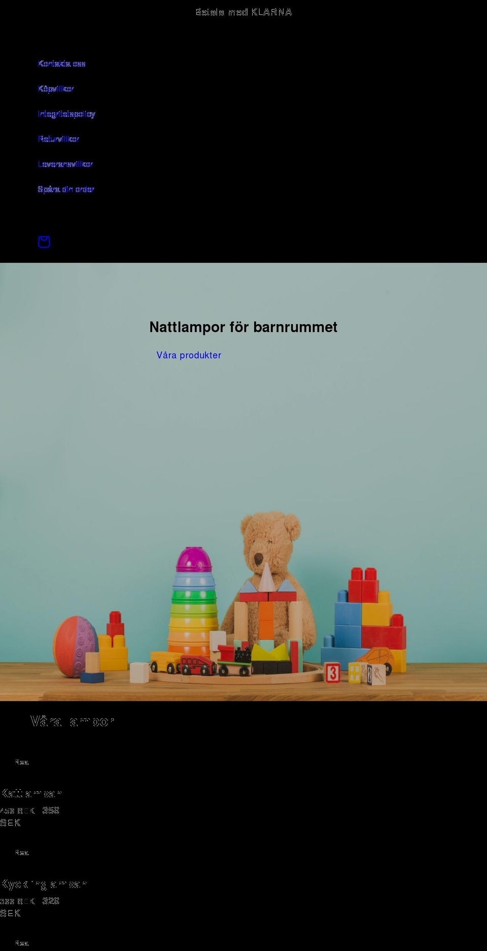 nattlampan.se shopify website screenshot