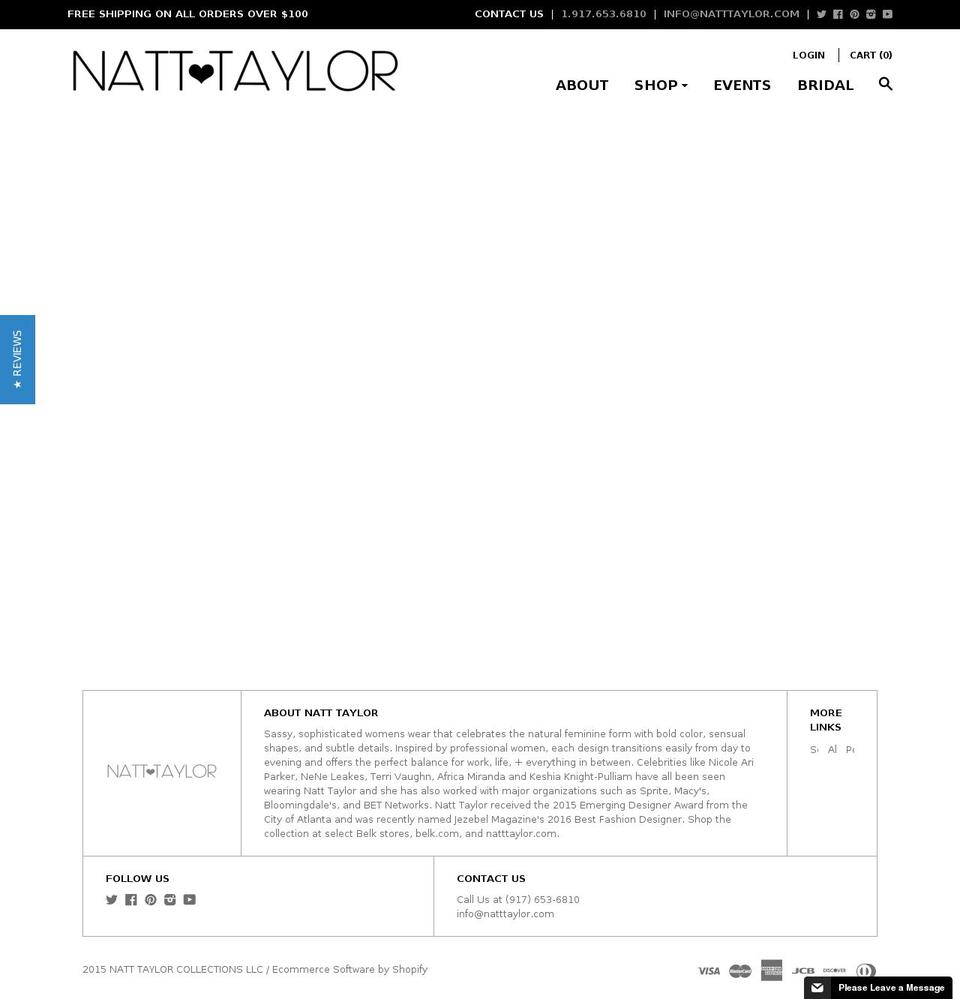 natttaylor.com shopify website screenshot