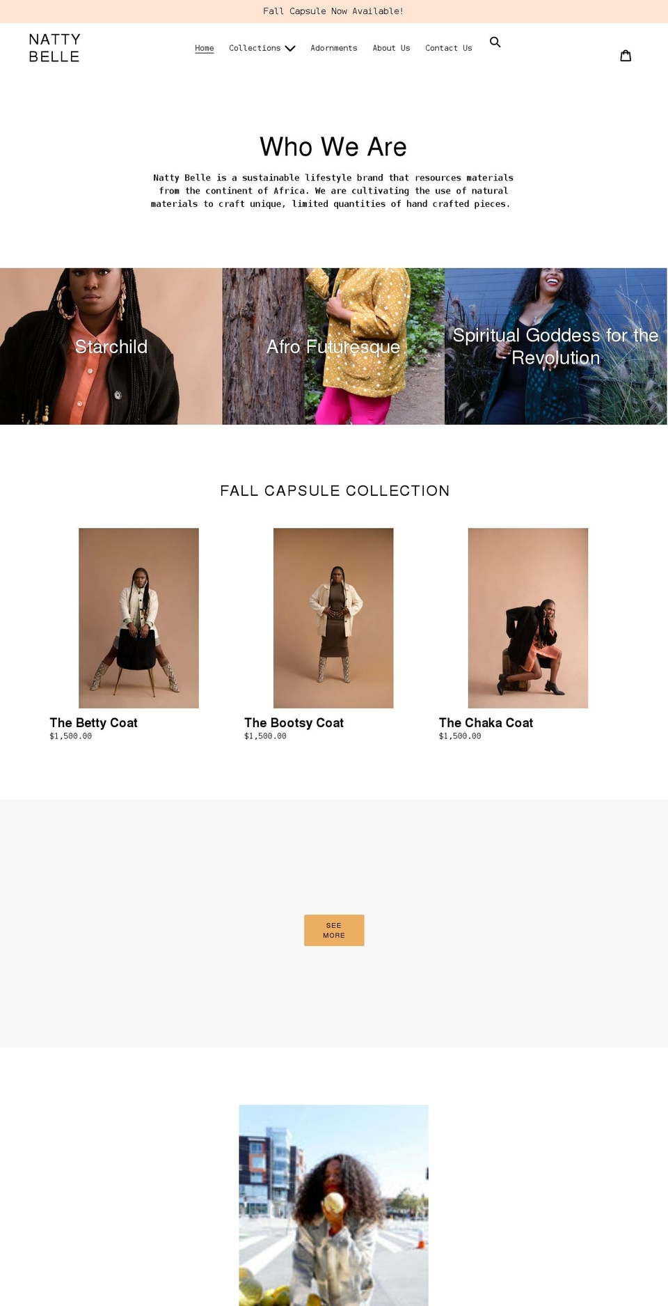 nattybelle.com shopify website screenshot