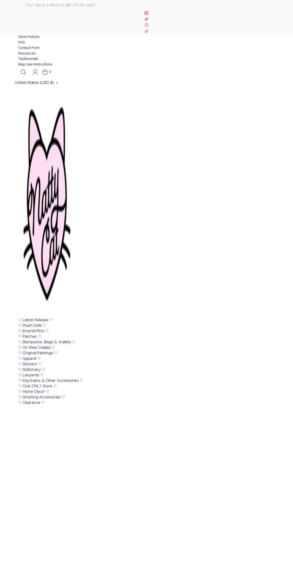 nattycat.net shopify website screenshot