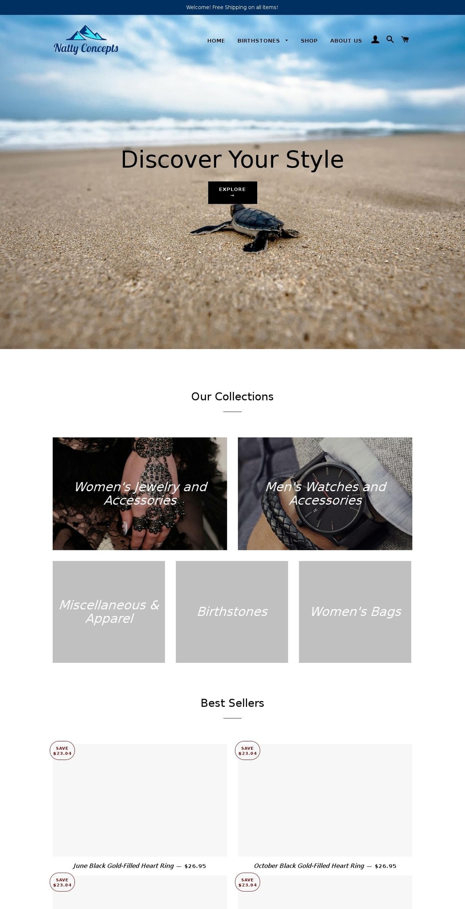 nattyconcepts.com — Shopify storefront screenshot