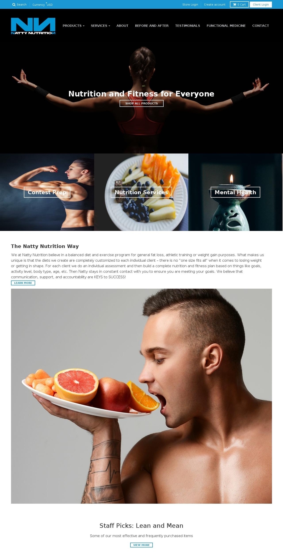 Natty Shopify theme site example nattynutrition.com