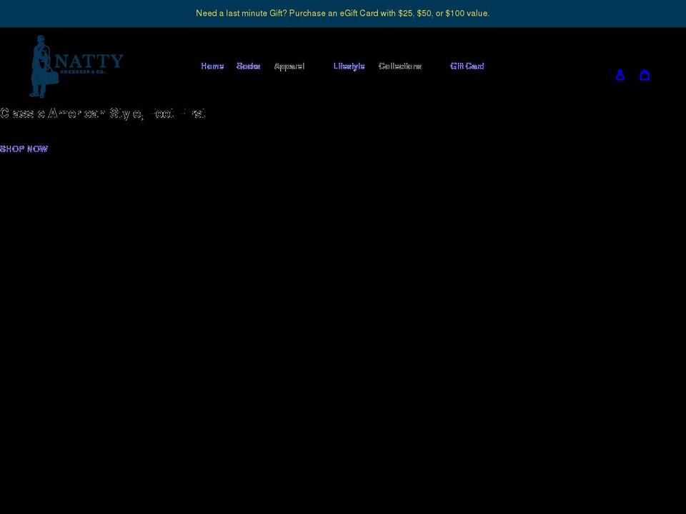 nattysockkeep.com shopify website screenshot