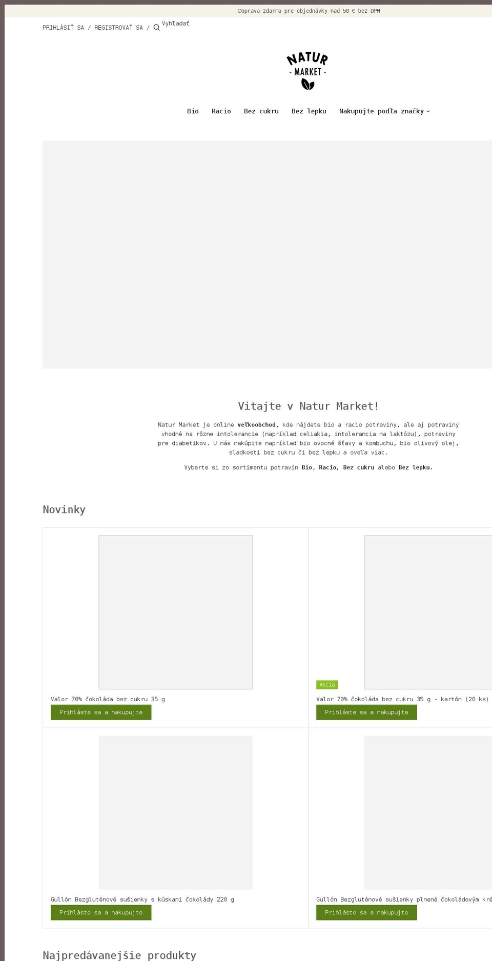 natur-market.sk shopify website screenshot