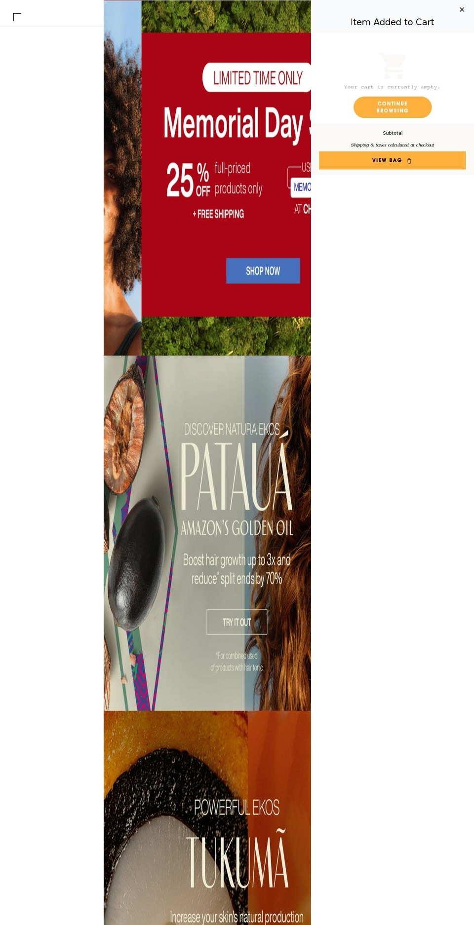 naturabrasil.com shopify website screenshot