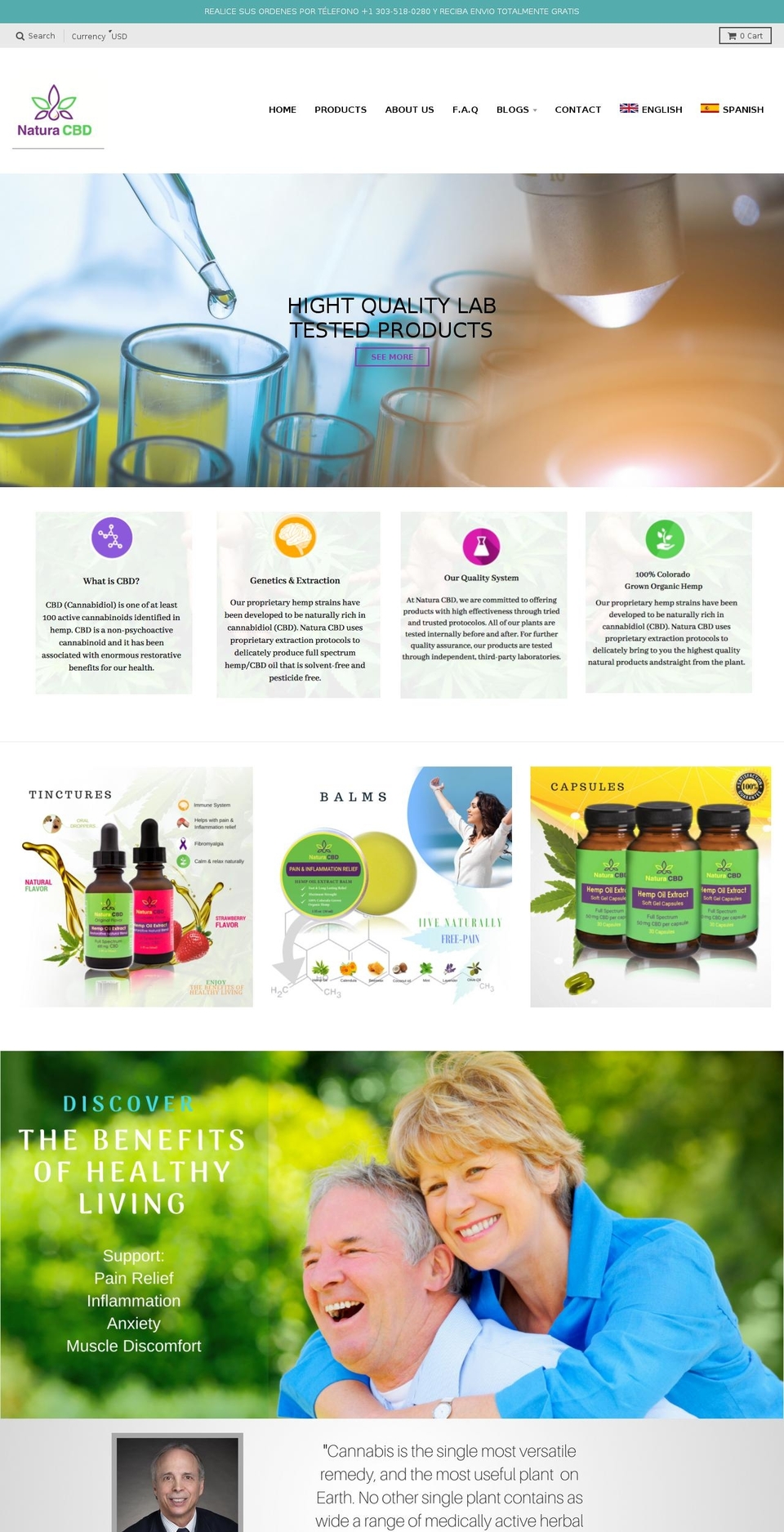 naturacbd.com shopify website screenshot