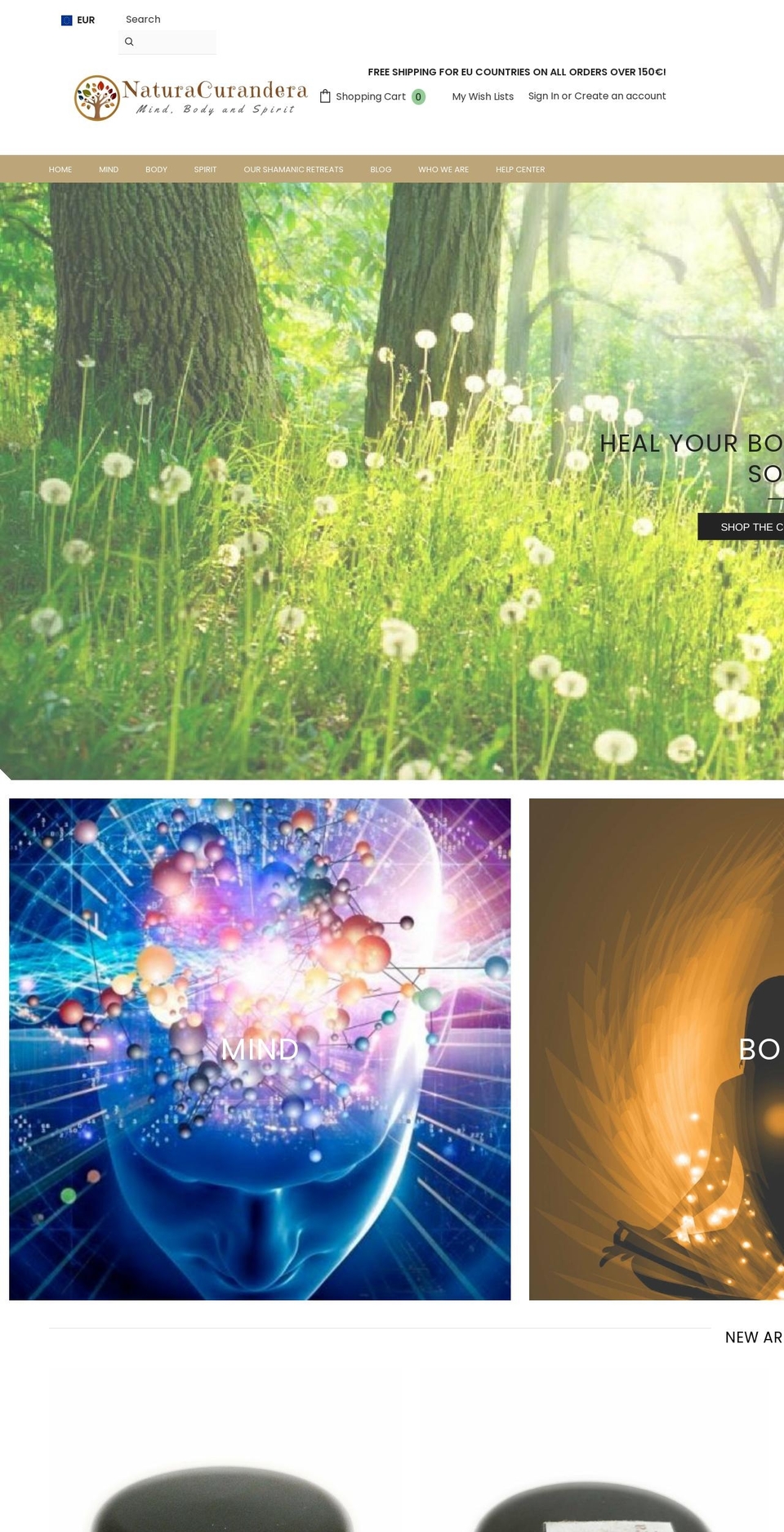 naturacurandera.com — Shopify storefront screenshot