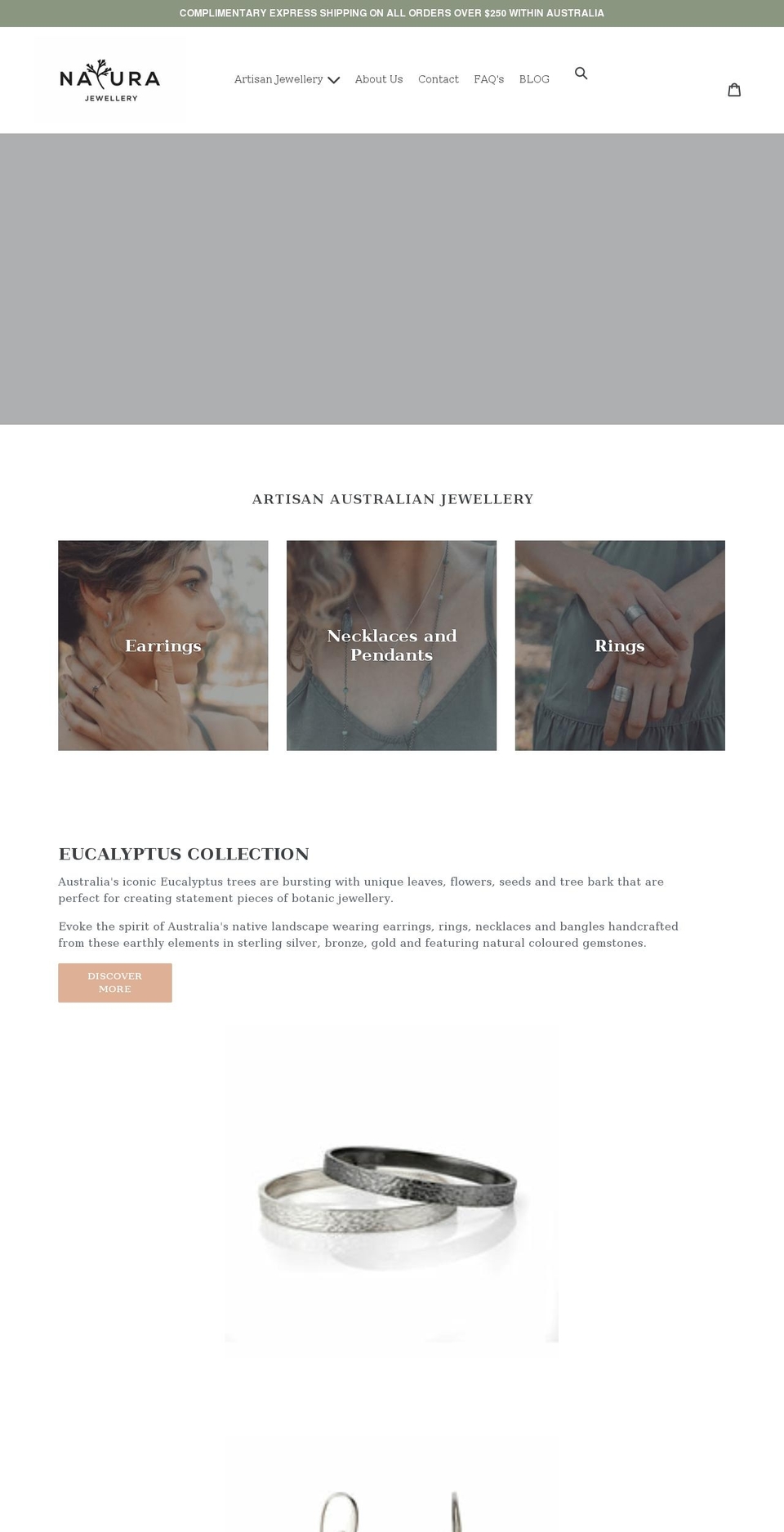 naturajewellery.com.au shopify website screenshot