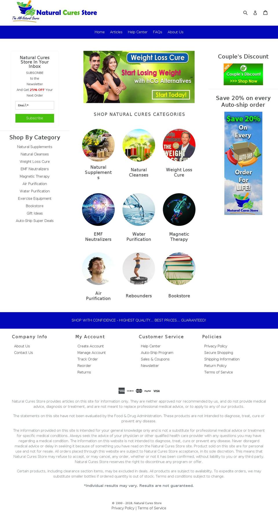 natural-cure-shop.com — Shopify storefront screenshot