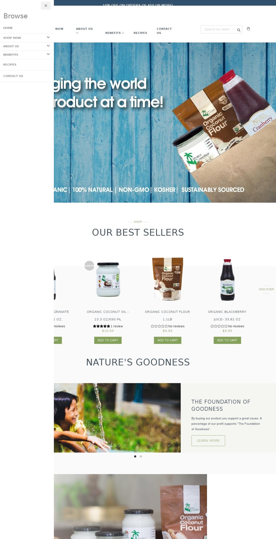 Nature's Goodness Live Shopify theme site example natural-goodness.com