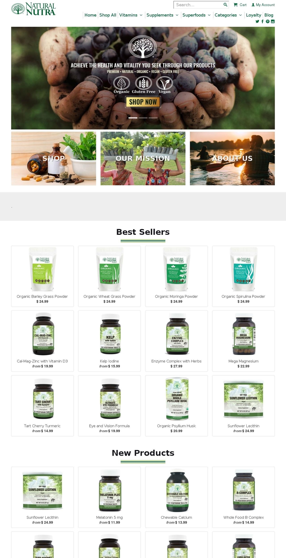 natural-nutraceuticals.myshopify.com shopify website screenshot