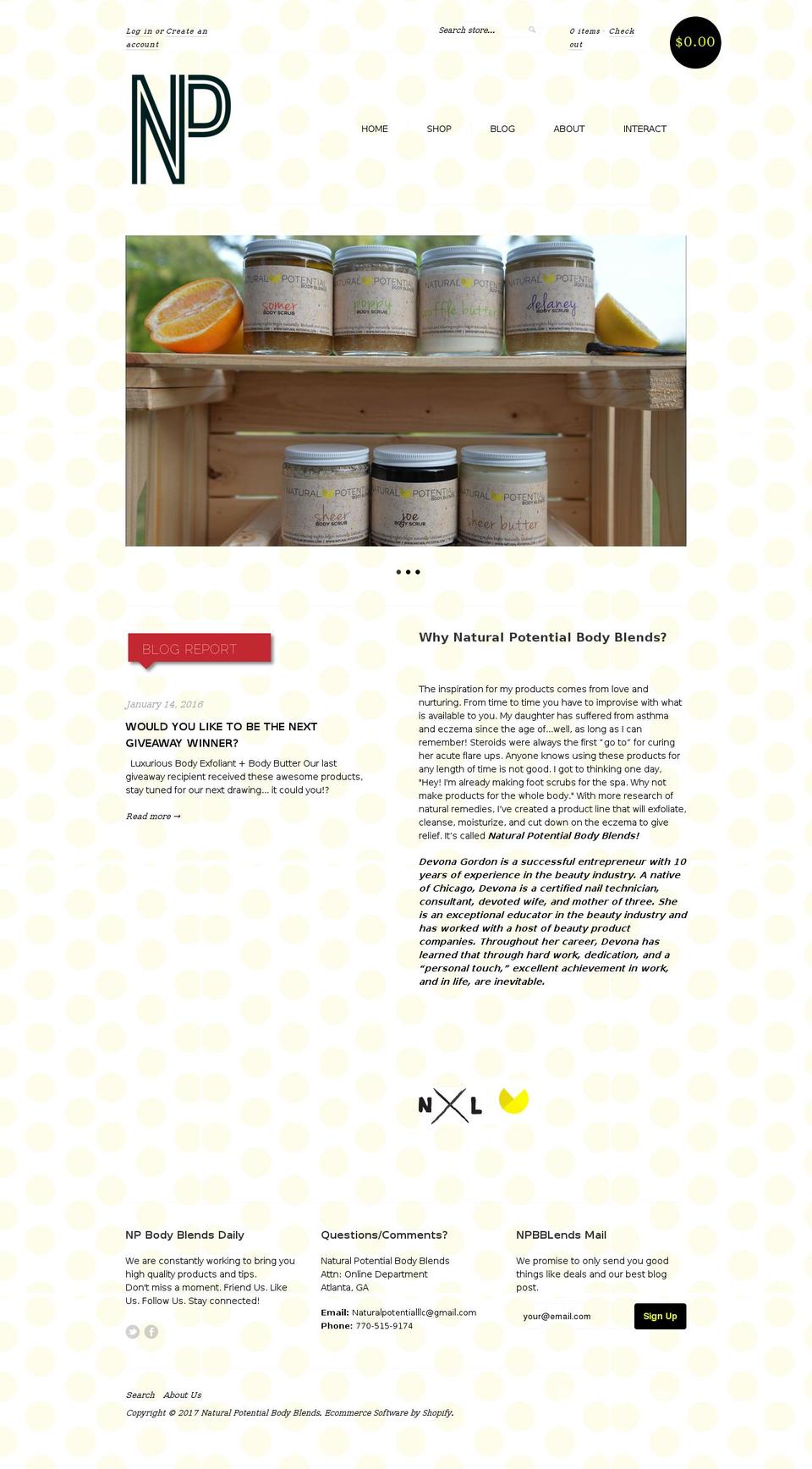 natural-potential.com shopify website screenshot