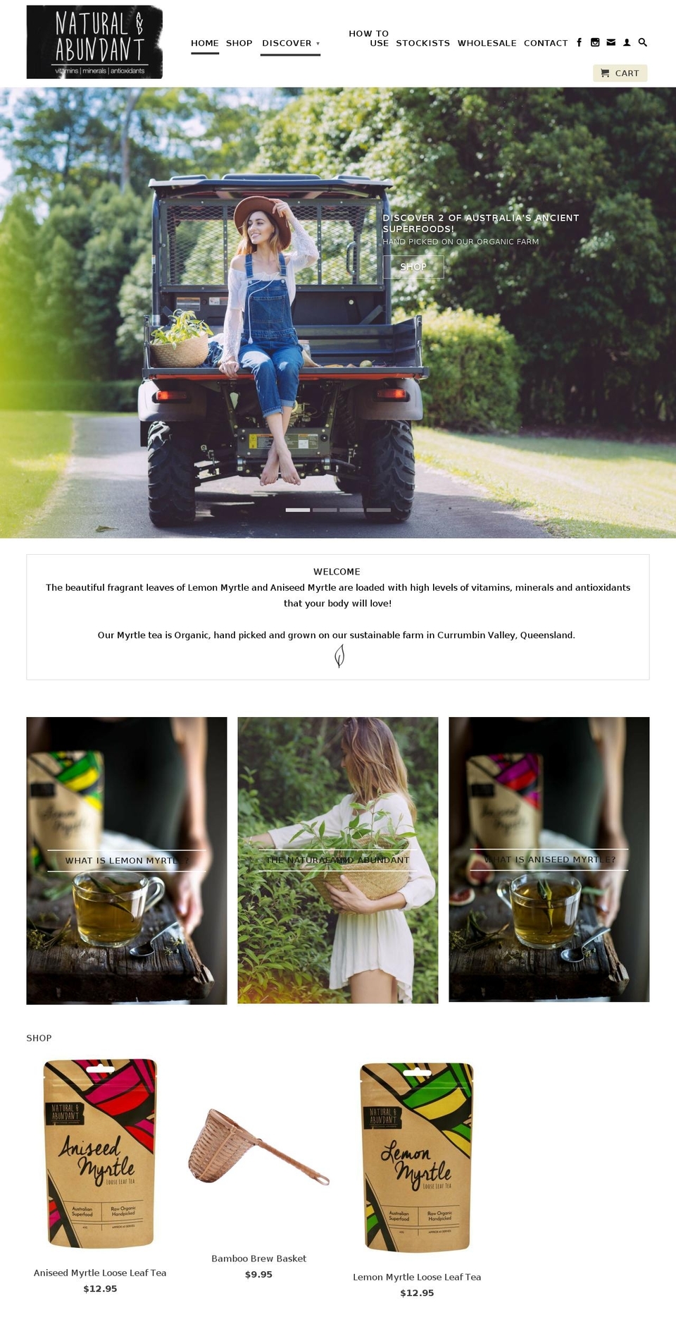 naturalandabundant.com shopify website screenshot