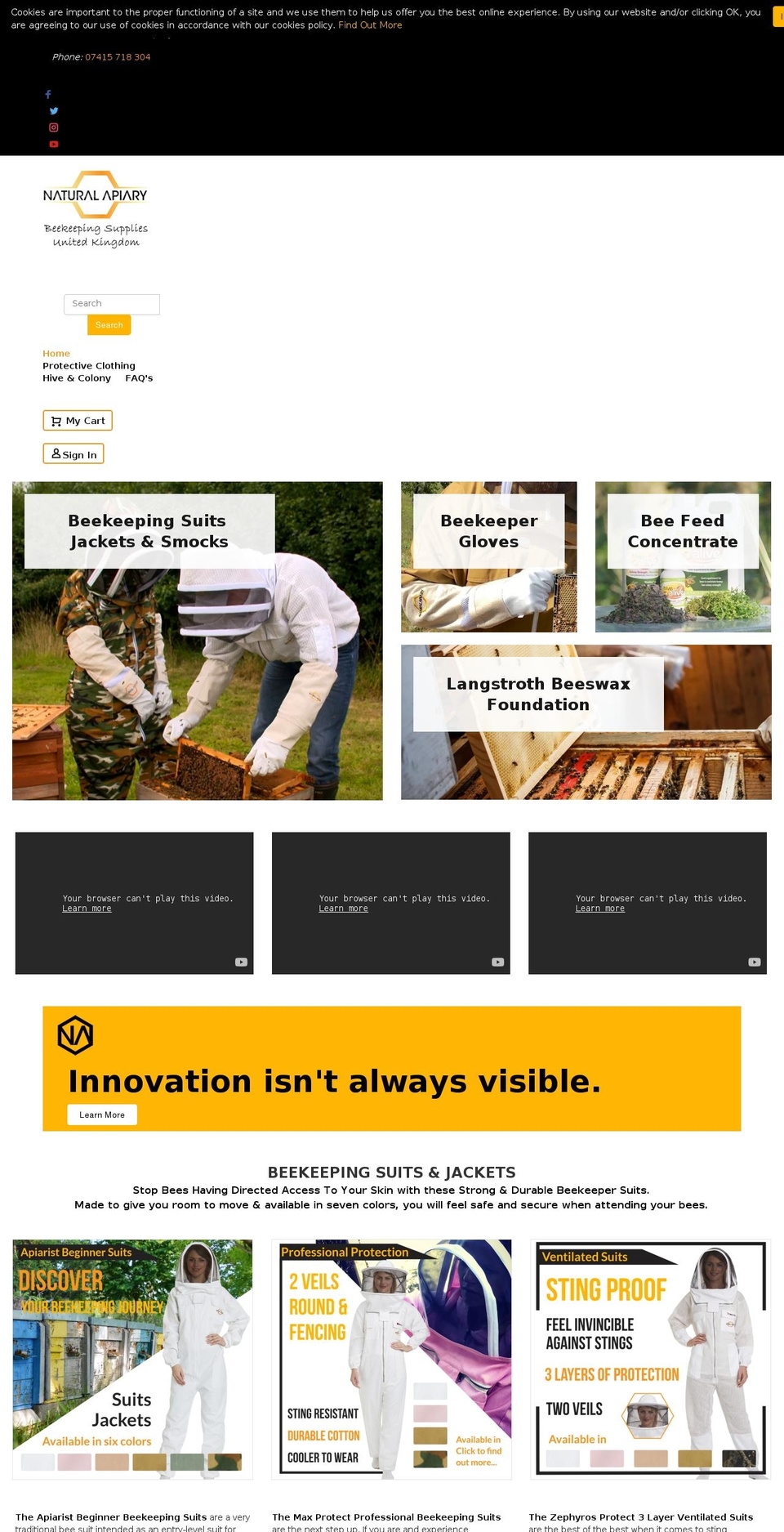 naturalapiary.co.uk shopify website screenshot