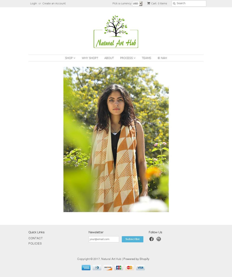 naturalarthub.net shopify website screenshot