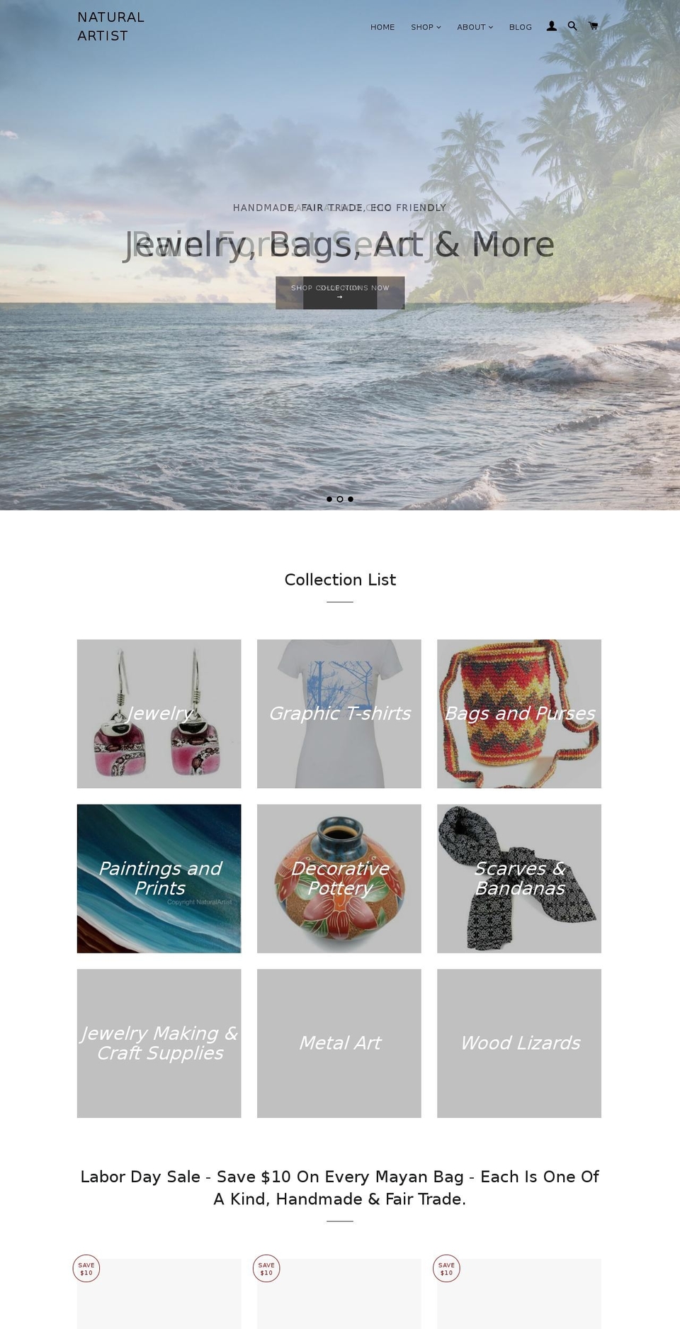 naturalartist.net shopify website screenshot