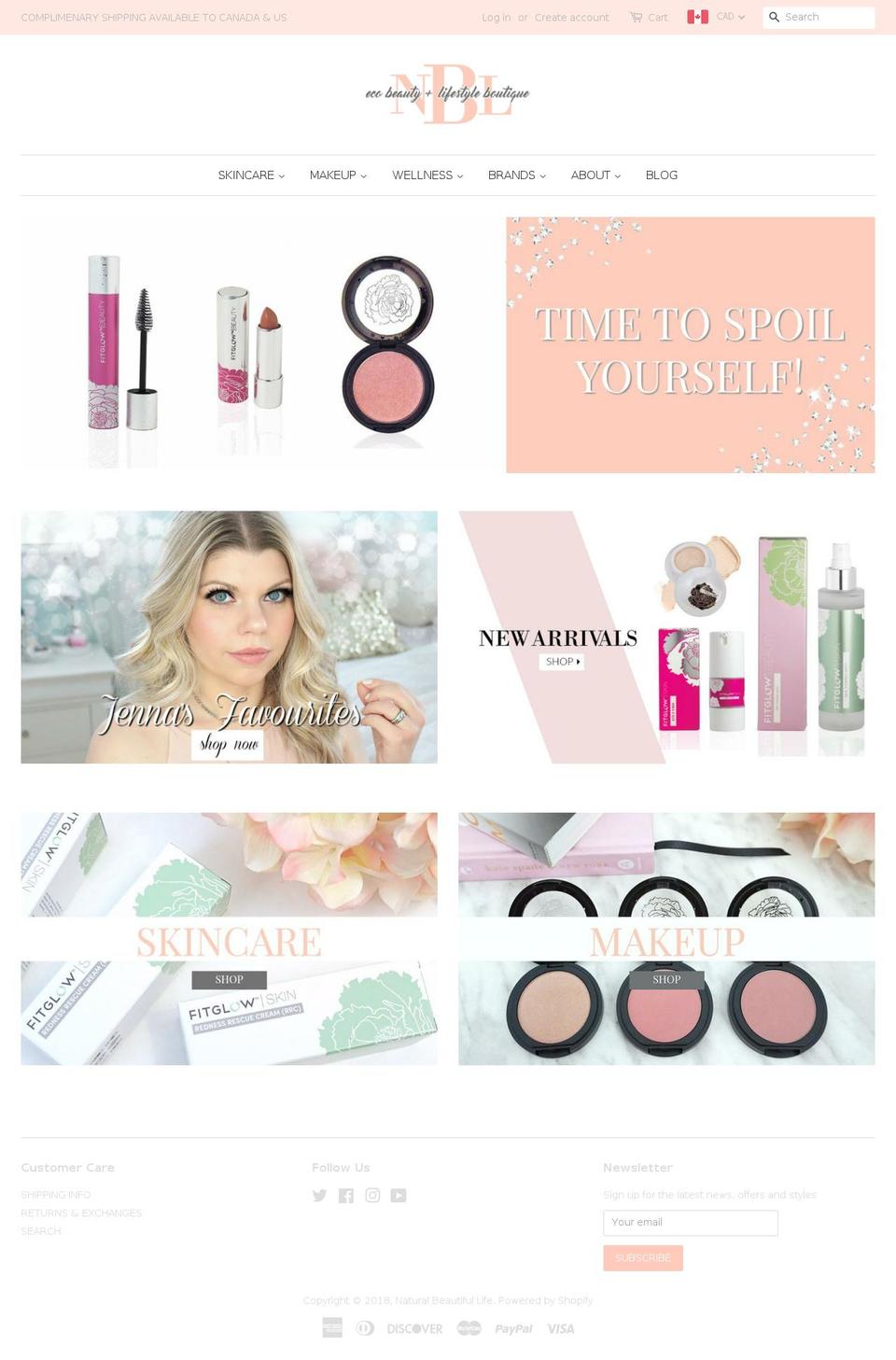 naturalbeautifullife.com shopify website screenshot