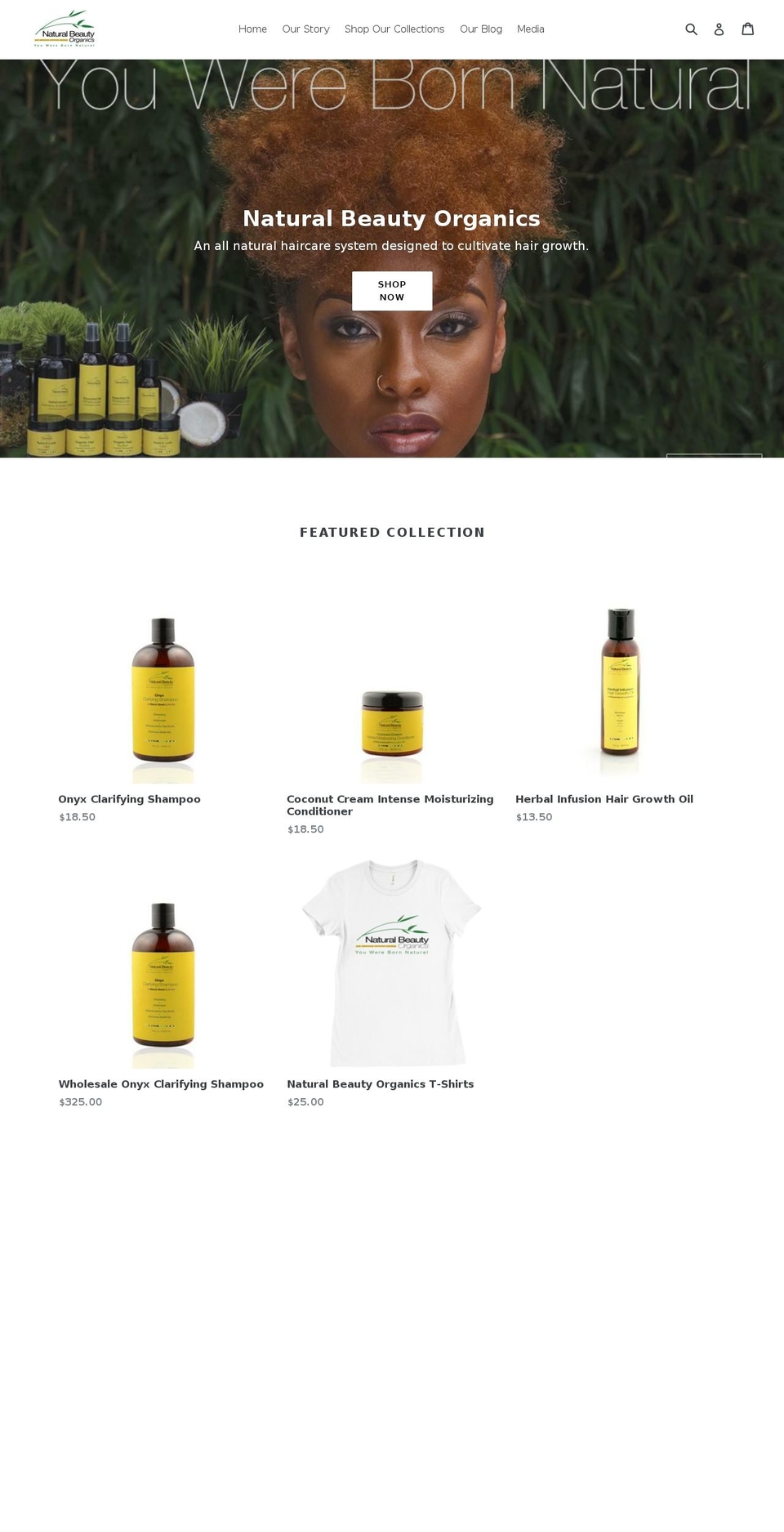 naturalbeautyorganics.com shopify website screenshot