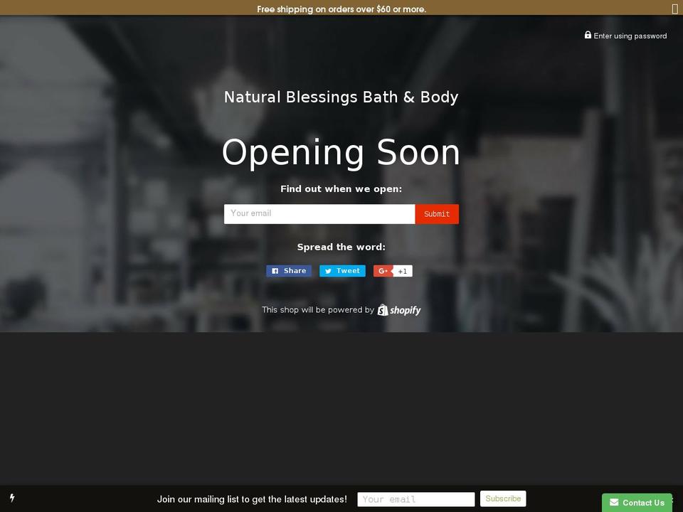 naturalblessingsbathbody.com shopify website screenshot