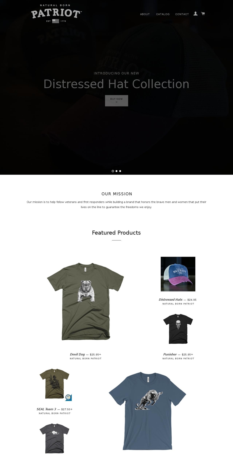 naturalbornpatriot.com shopify website screenshot