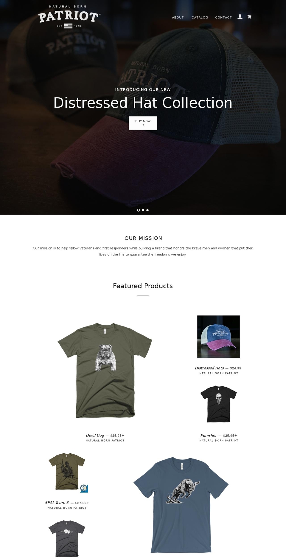naturalbornpatriots.com shopify website screenshot